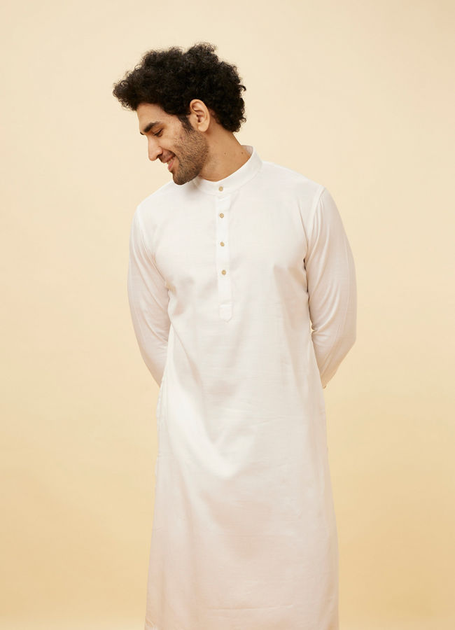 Manyawar Soft Cream Classic Bandhgala Kurta Set