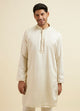 Manyawar Ivory White Placket Detailed Kurta Set