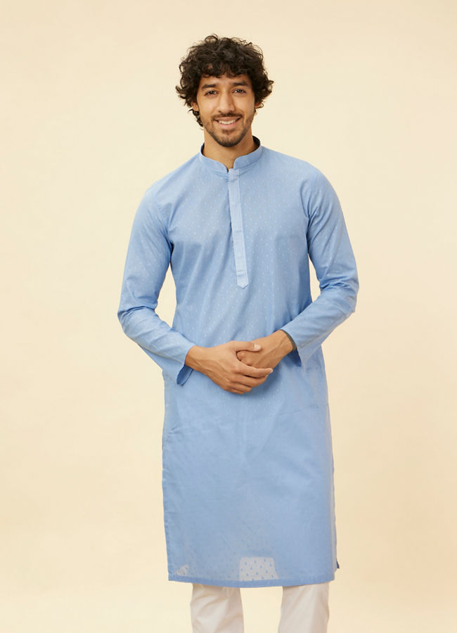 Manyawar Blissful Blue Buta Patterned Kurta Set