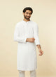 Manyawar Pristine White Chikankari Kurta Set