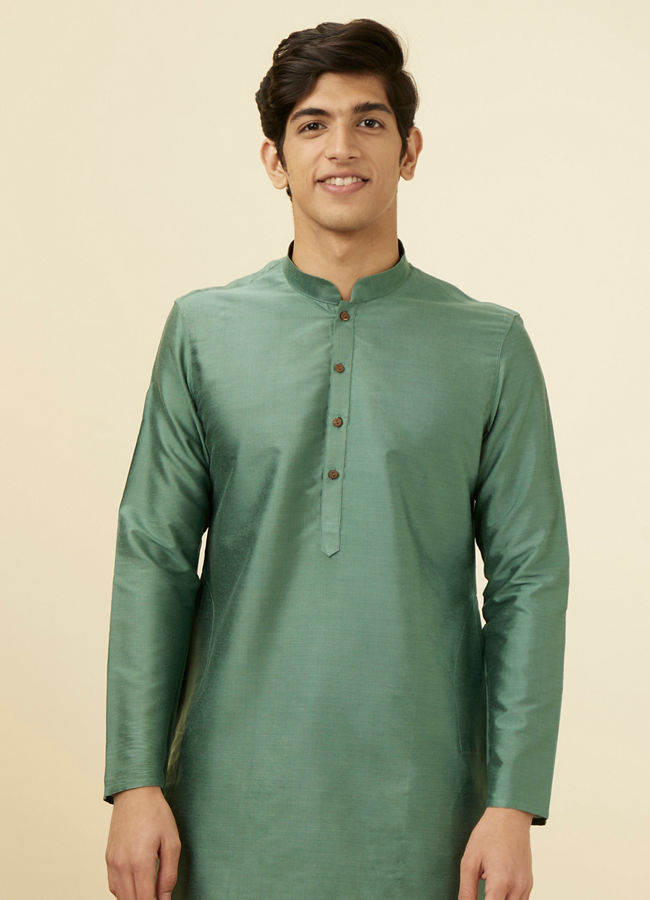 Manyawar Sage Green Classic Kurta Set