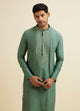 Manyawar Light Mid Green Buta Embroidery Kurta Set