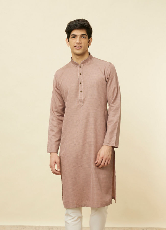 Manyawar Lemonade Pink Textured Kurta Set