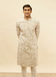 Manyawar Cream Overlapping Printed Kurta Set