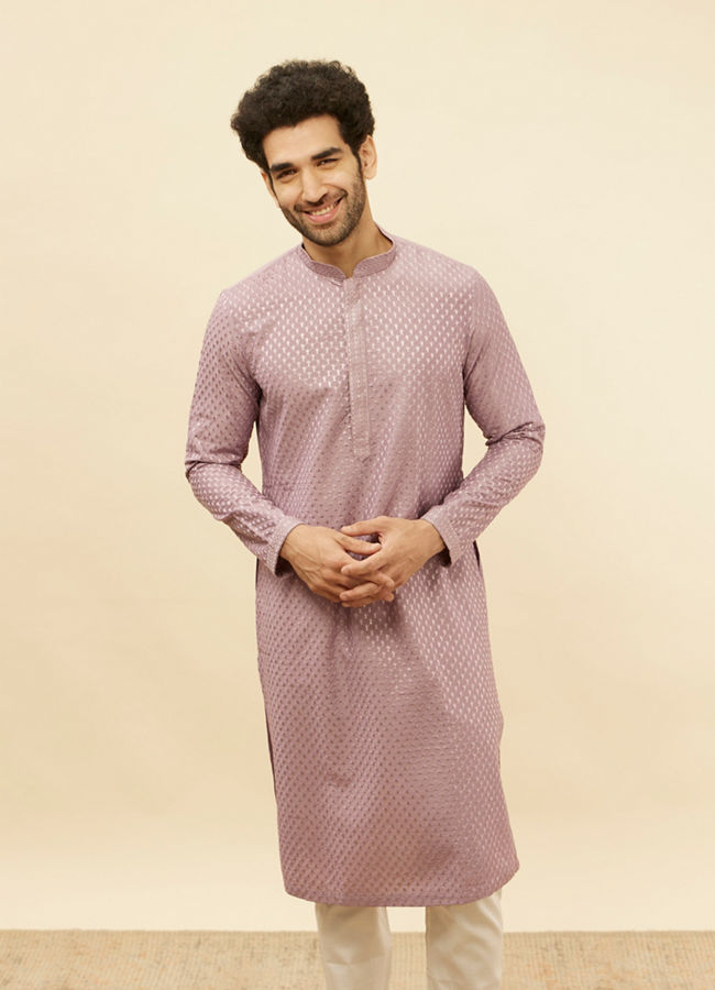 Manyawar Lilac Purple Sequined Kurta Set