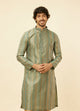 Manyawar Tropical Blue Diamond Patterned Kurta Set