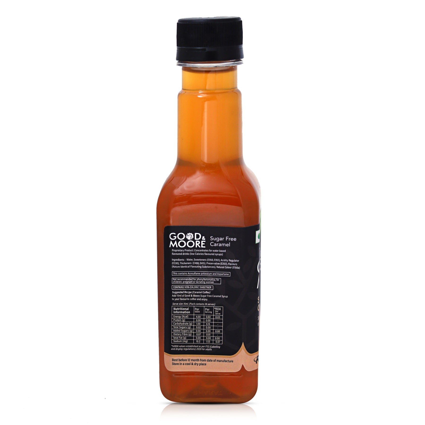 Good & Moore  Sugar free Caramel Syrup |250 ML | 750 ML