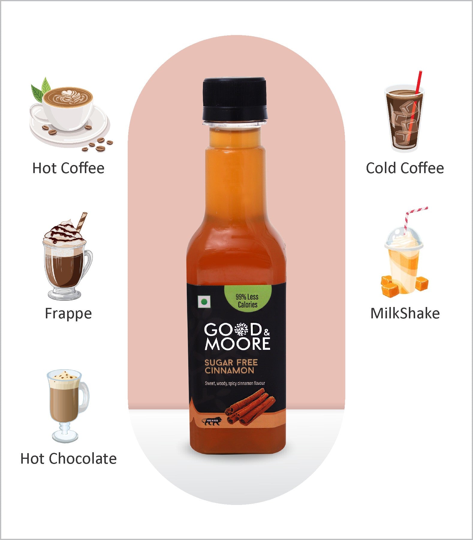 Good & Moore Sugar free Cinnamon Syrup  |250 ML | 750 ML