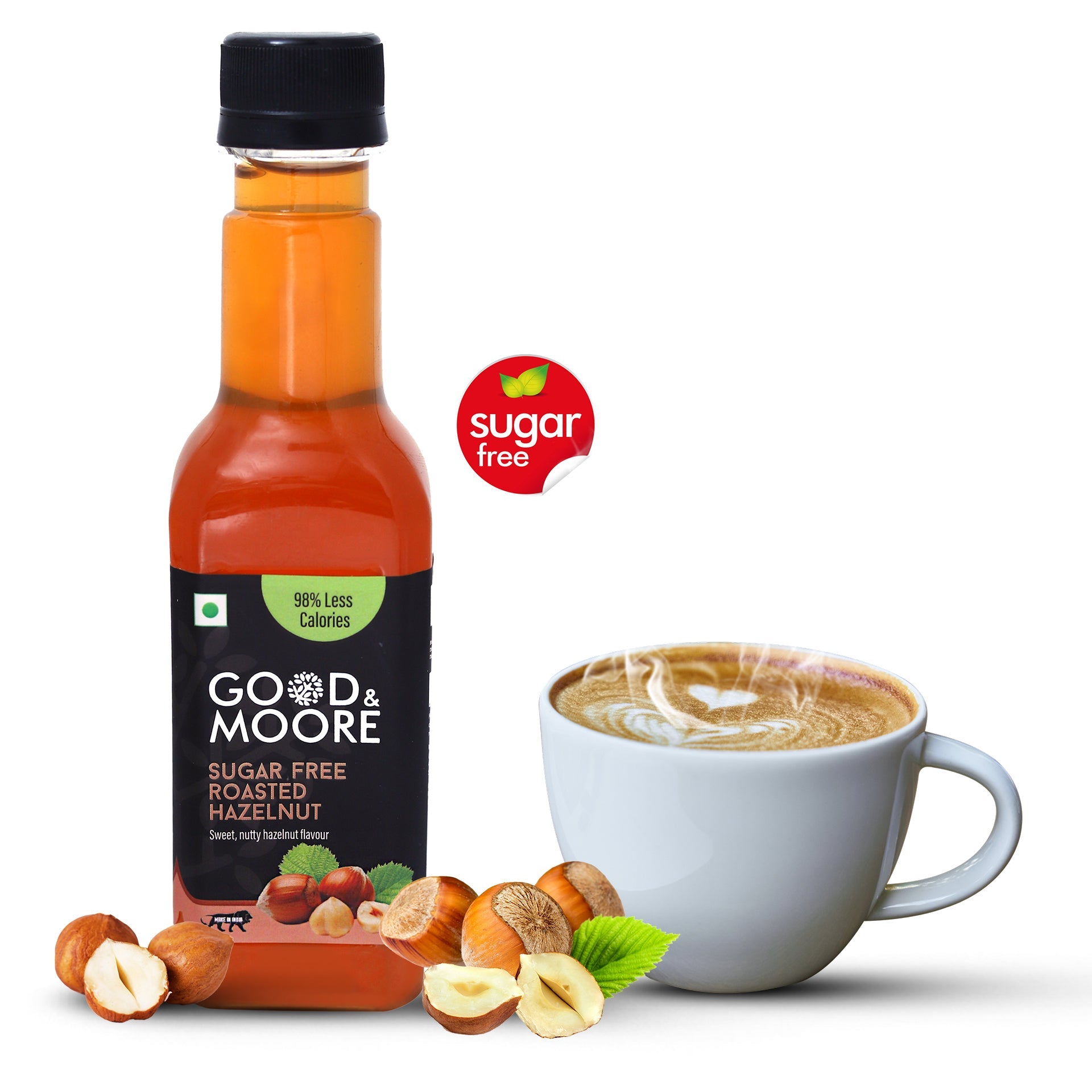 Good & Moore  Sugar free Roasted Hazelnut Syrup |250 ML | 750 ML