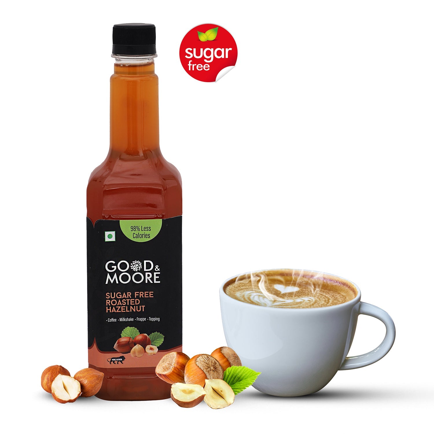 Good & Moore  Sugar free Roasted Hazelnut Syrup |250 ML | 750 ML