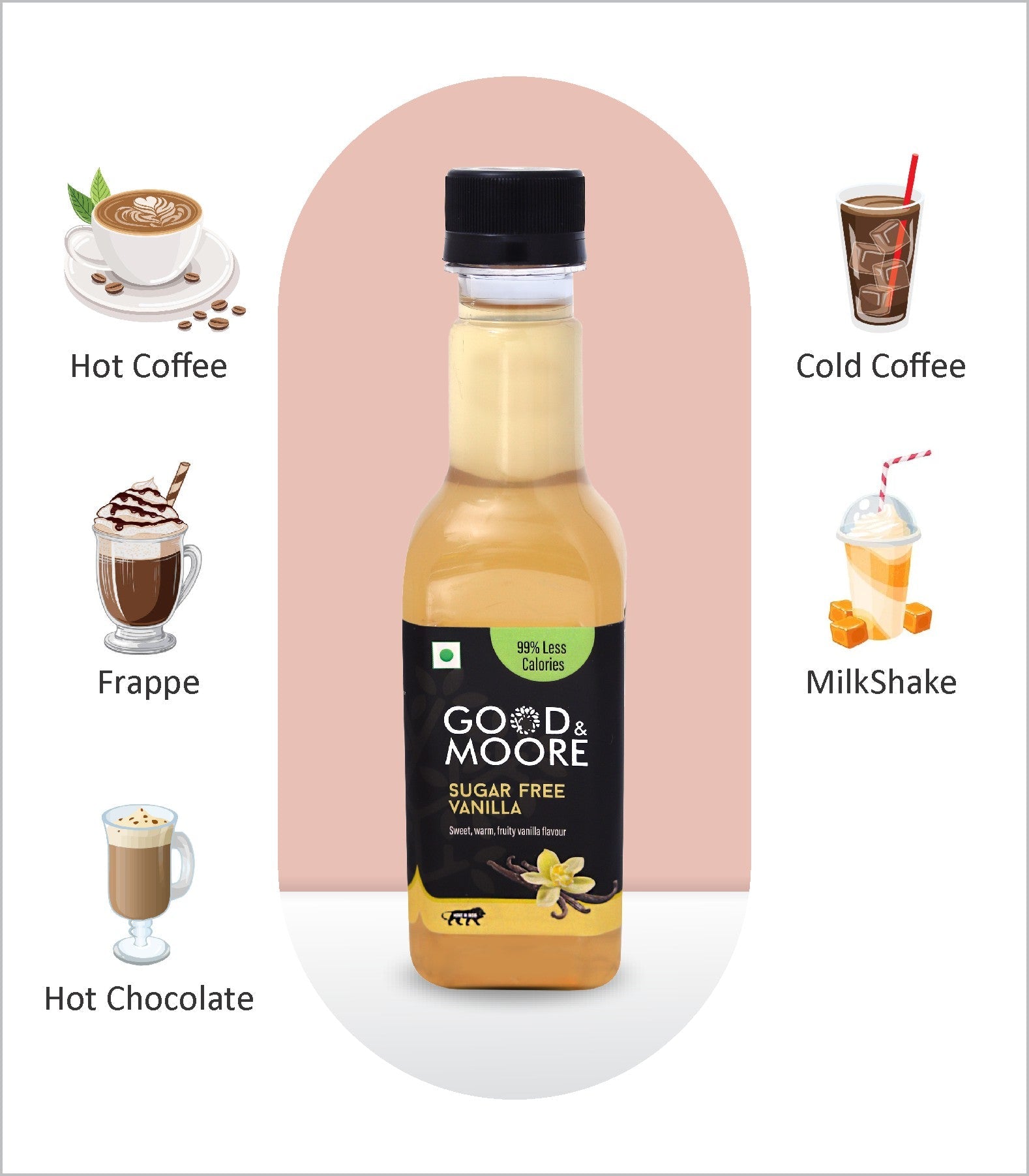 Good & Moore Sugar free Vanilla Syrup | 250 ML | 750 ML