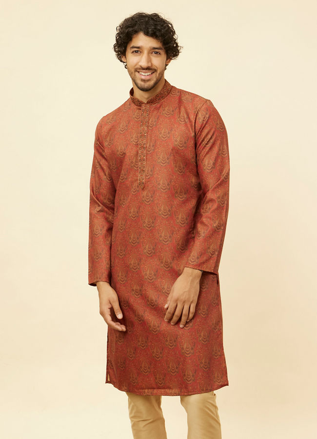 Manyawar Rustic Rapture Kurta Pajama - India shopping