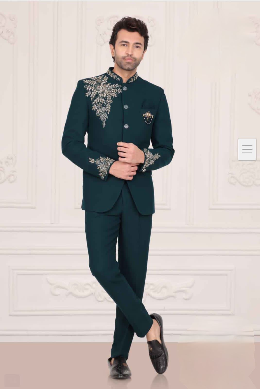 Elegant Dark Jodhpuri Suit | Made To Order | Customization Available