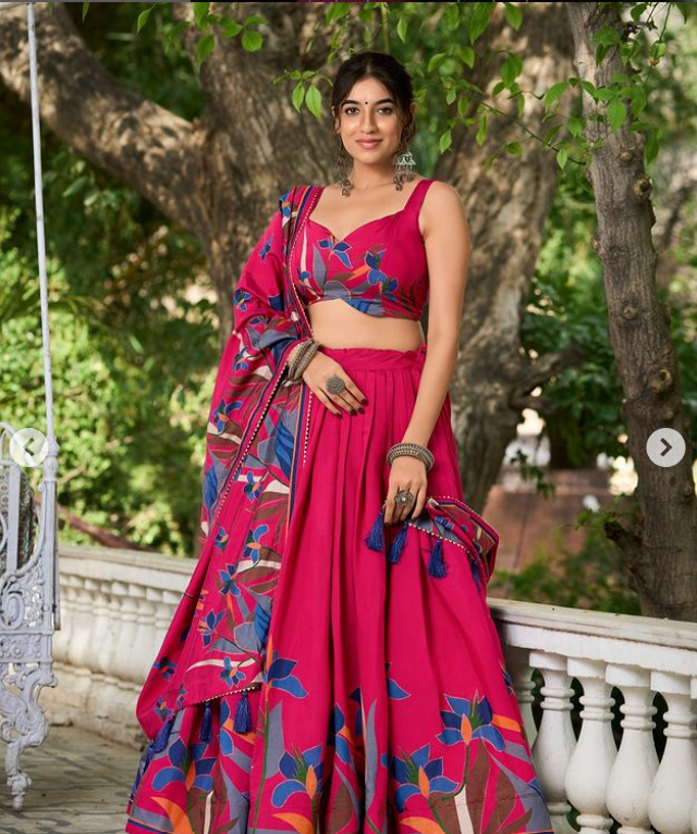 Polyester Viscose Chanderi Lehenga Choli  - Ready to wear