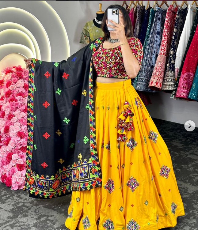 Yellow Navratri Lehenga Choli - Ready to wear