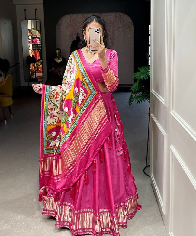 New Gaji Silk Lehenga Choli- Ready To Wear