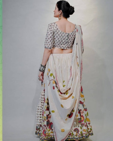 Pure Cotton Lehenga Choli With Gamathi Work And Real Mirror work | Ready To Wear