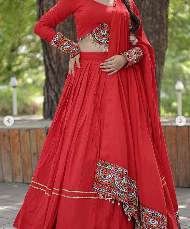 Red Navratri Lehenga Choli- Ready To Wear