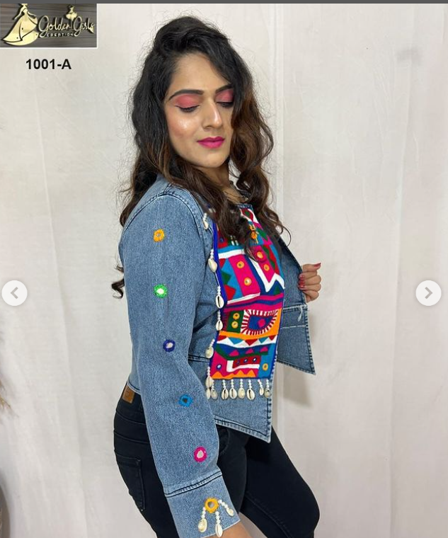 Navratri Kutchi Work Denim Jacket