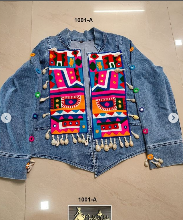 Navratri Kutchi Work Denim Jacket