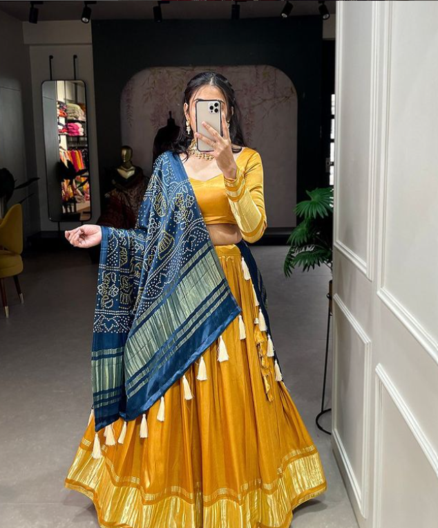 New Gaji Silk Lehenga Choli- Ready To Wear