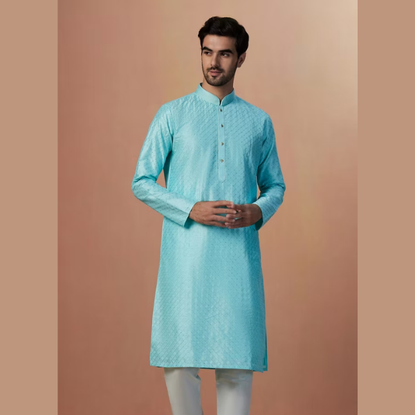 Manyawar Self Patterned Kurta Set