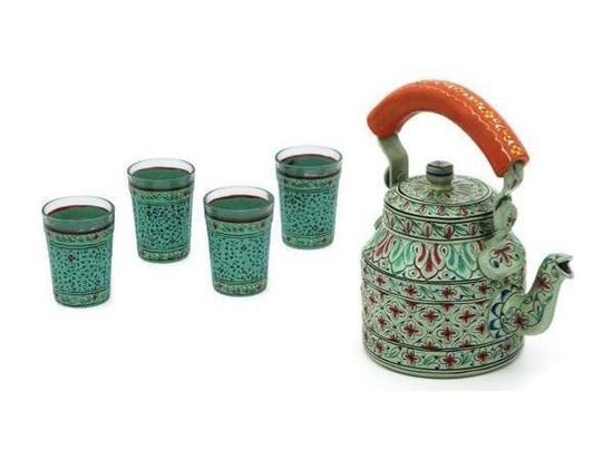 Hand Painted Tea Set : Mughal Art