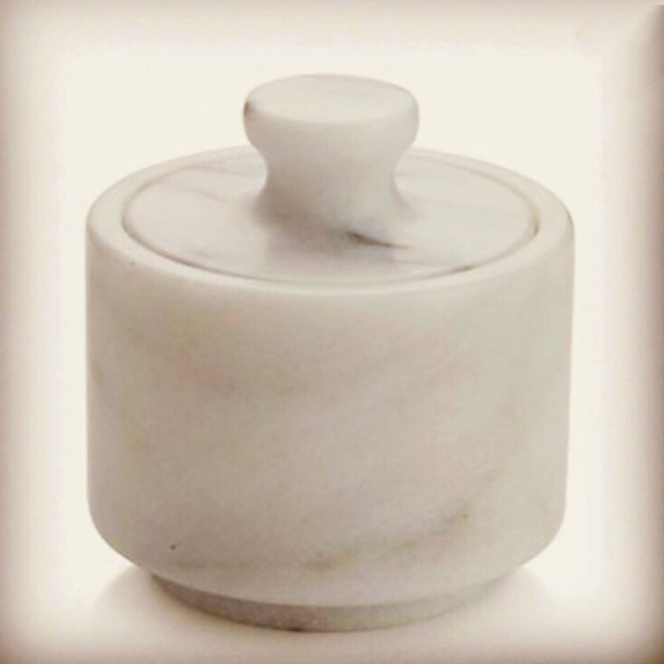 Super Marble Arts White Marble Salt Cellar