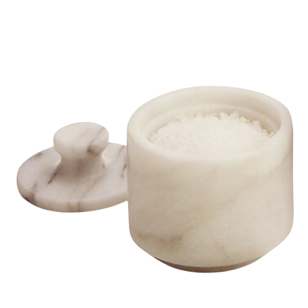 Super Marble Arts White Marble Salt Cellar