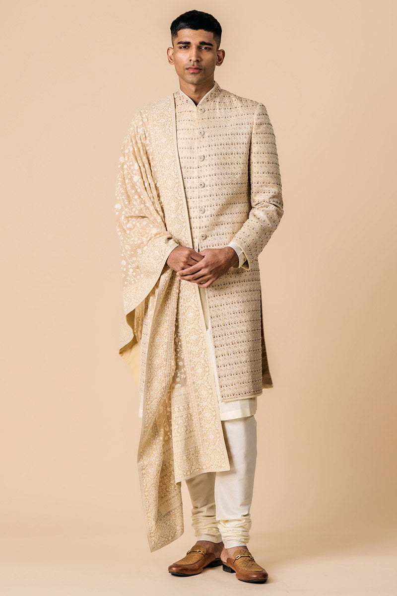 All Over Floral Brocade Sherwani