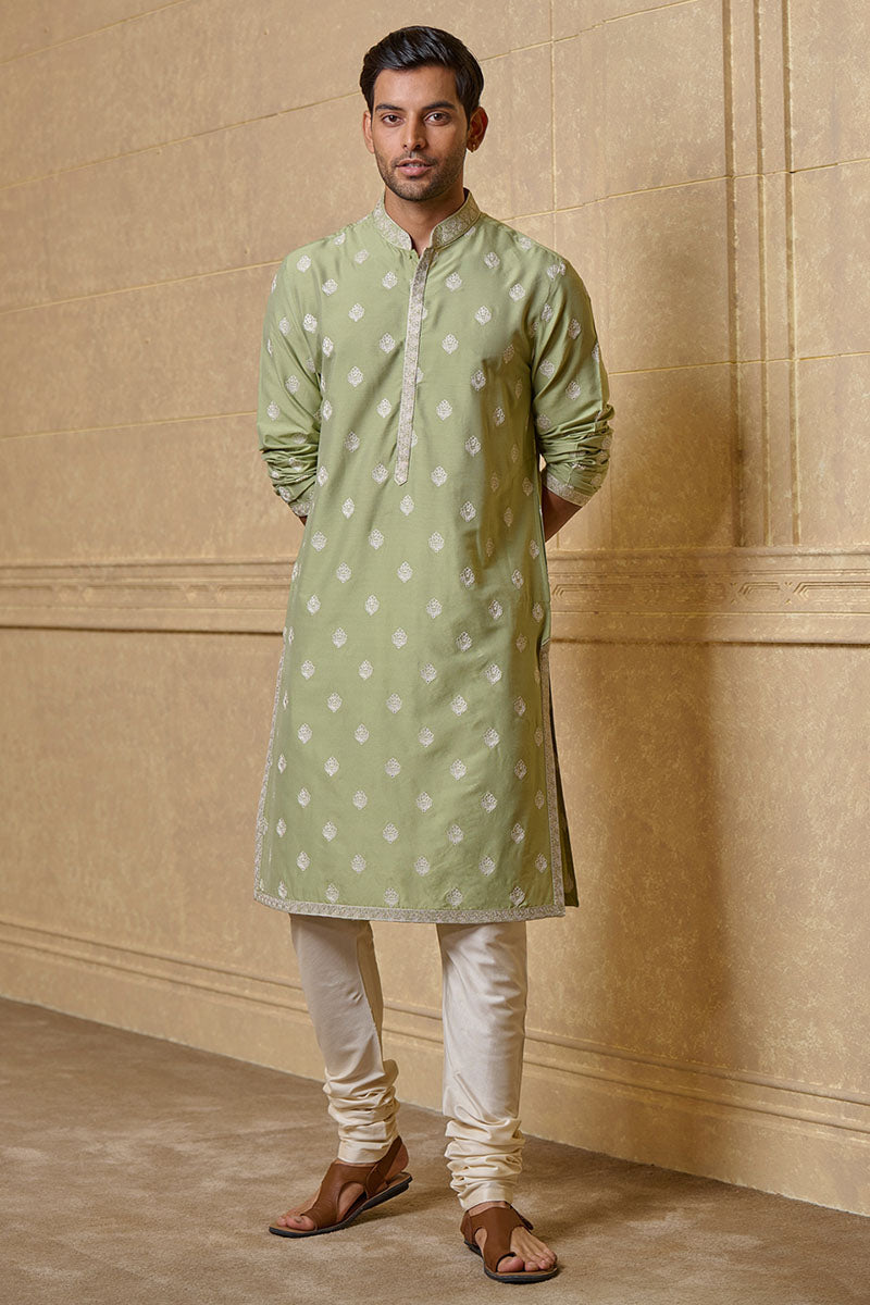 Lt.Green All Over Butti Embroidered Kurta Set