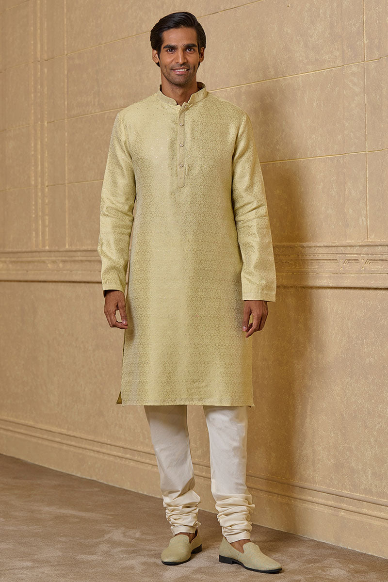 Light Green Kurta Set With Texturing Detail