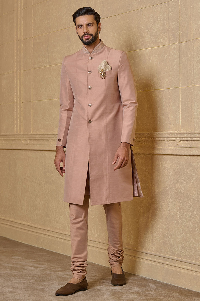 Sherwani With Embroidered Collar