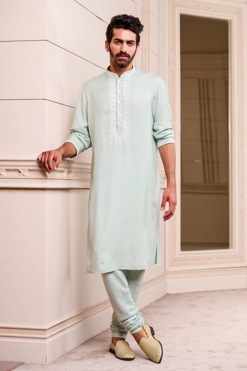 Mint Green Cotton Kurta Set