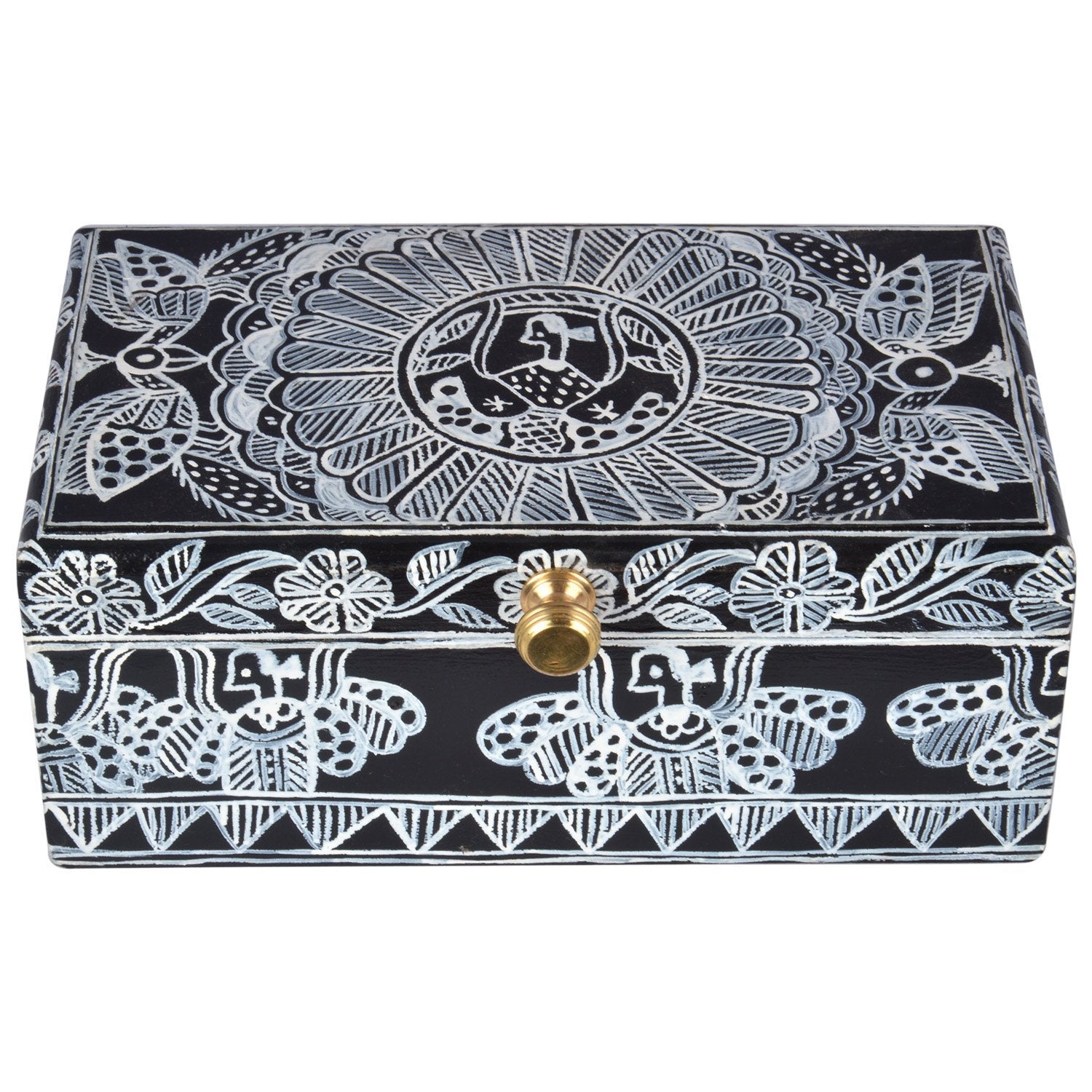 Hand Painted Tea Box: Madhubani