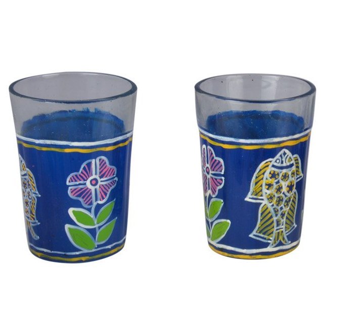 Hand Painted Tea Glass set : Fish