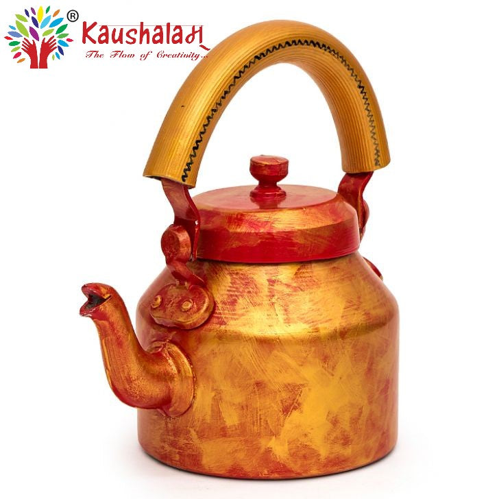 Hand Painted Kettle : Red Antiqua