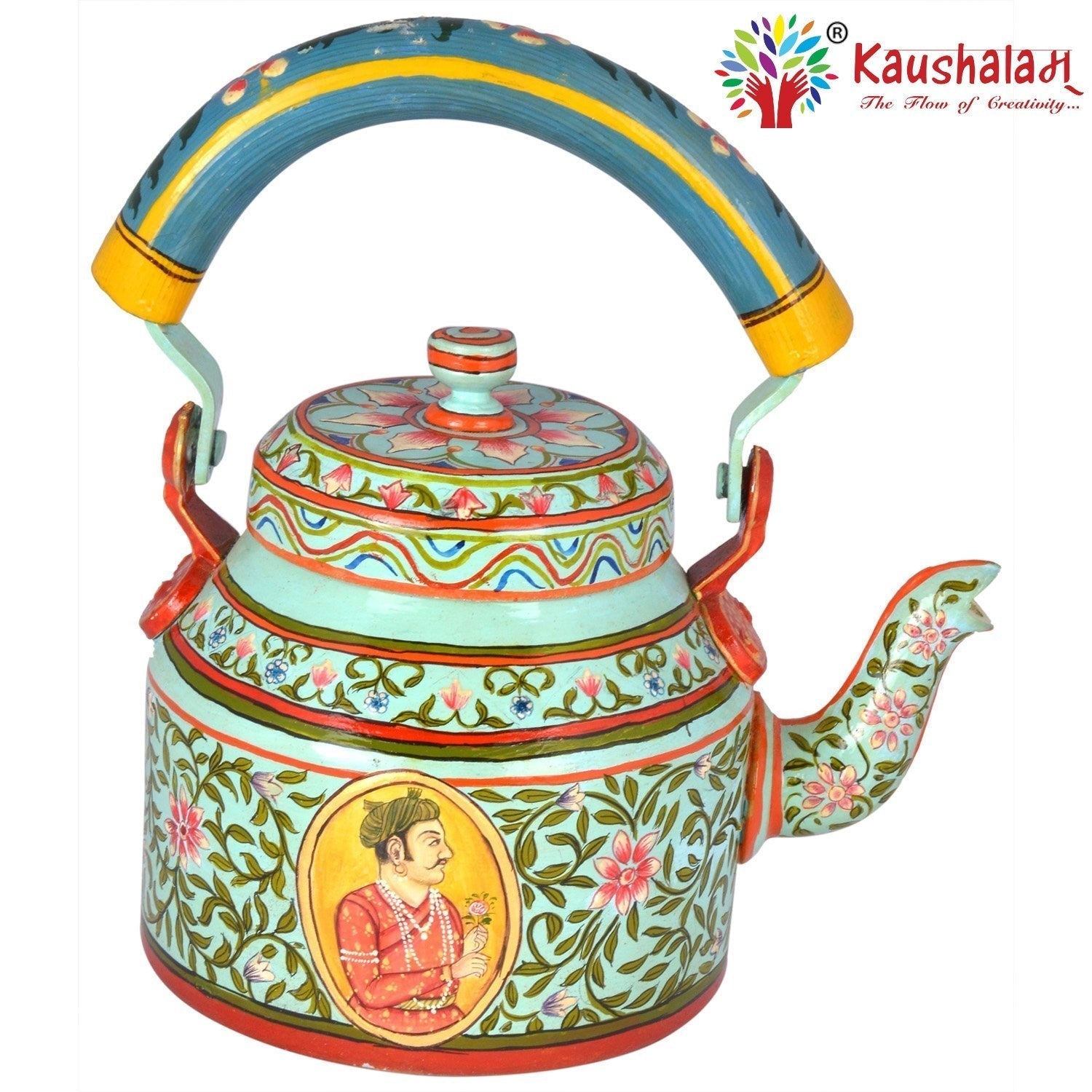 Hand Painted Kettle :  The royal King-Queen