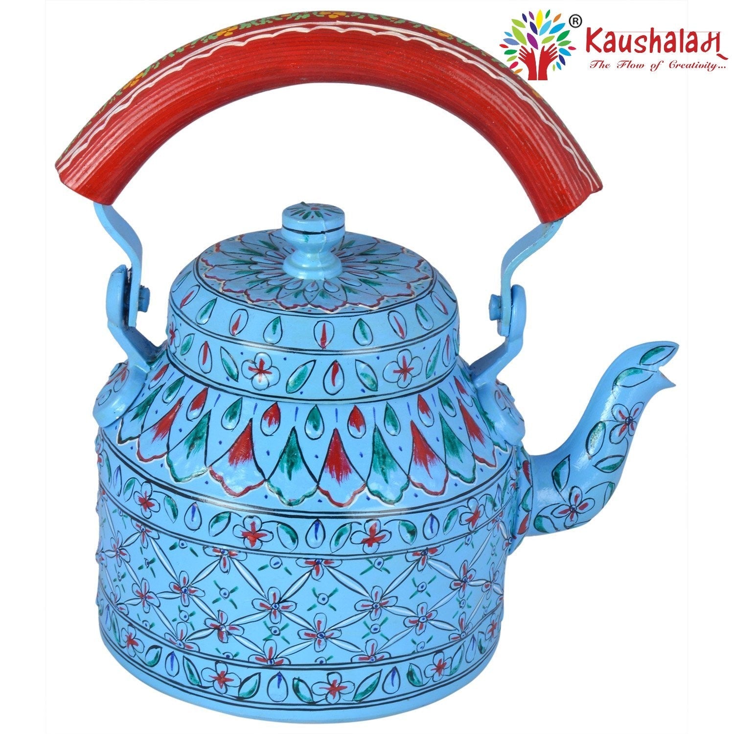 Hand Painted Kettle : Blue Lagoon