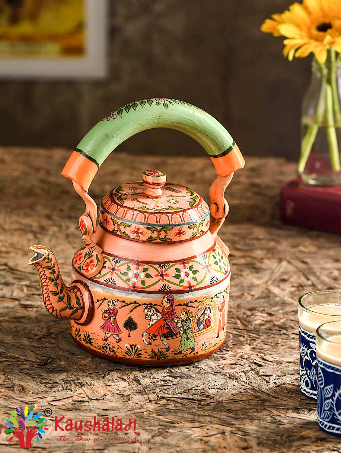 Hand Painted Kettle : The Indian Wedding