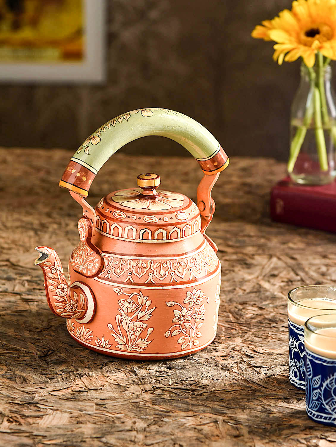 Hand Painted Kettle : Jaipur Haveli