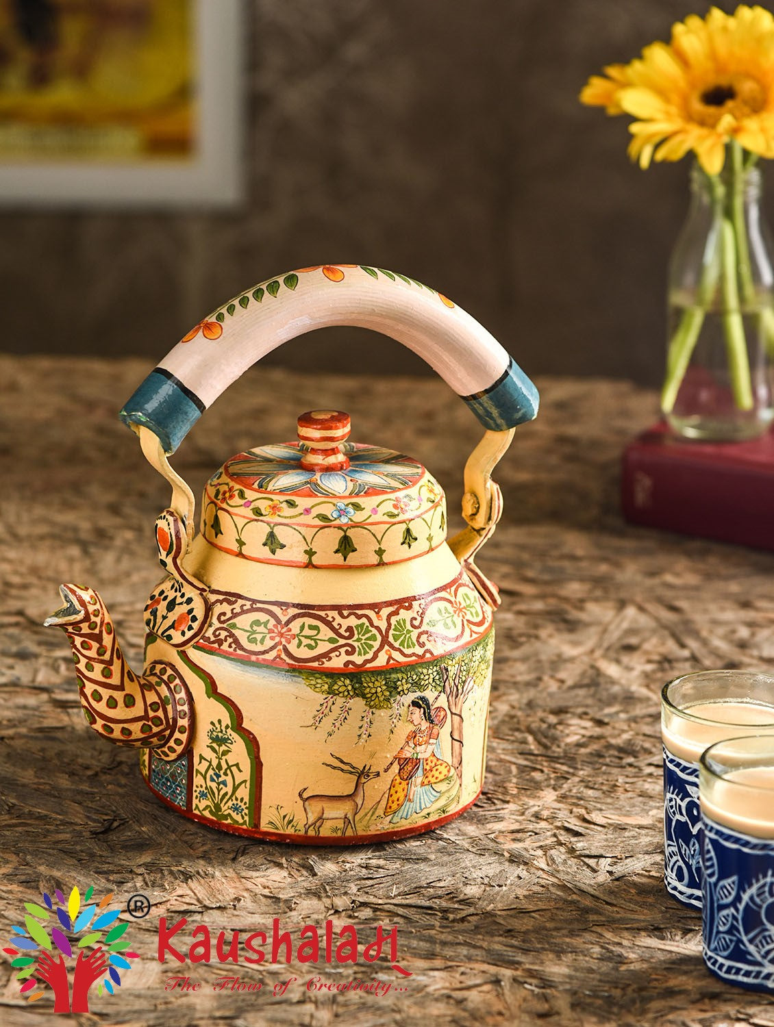 Hand Painted Kettle : Raag Maala