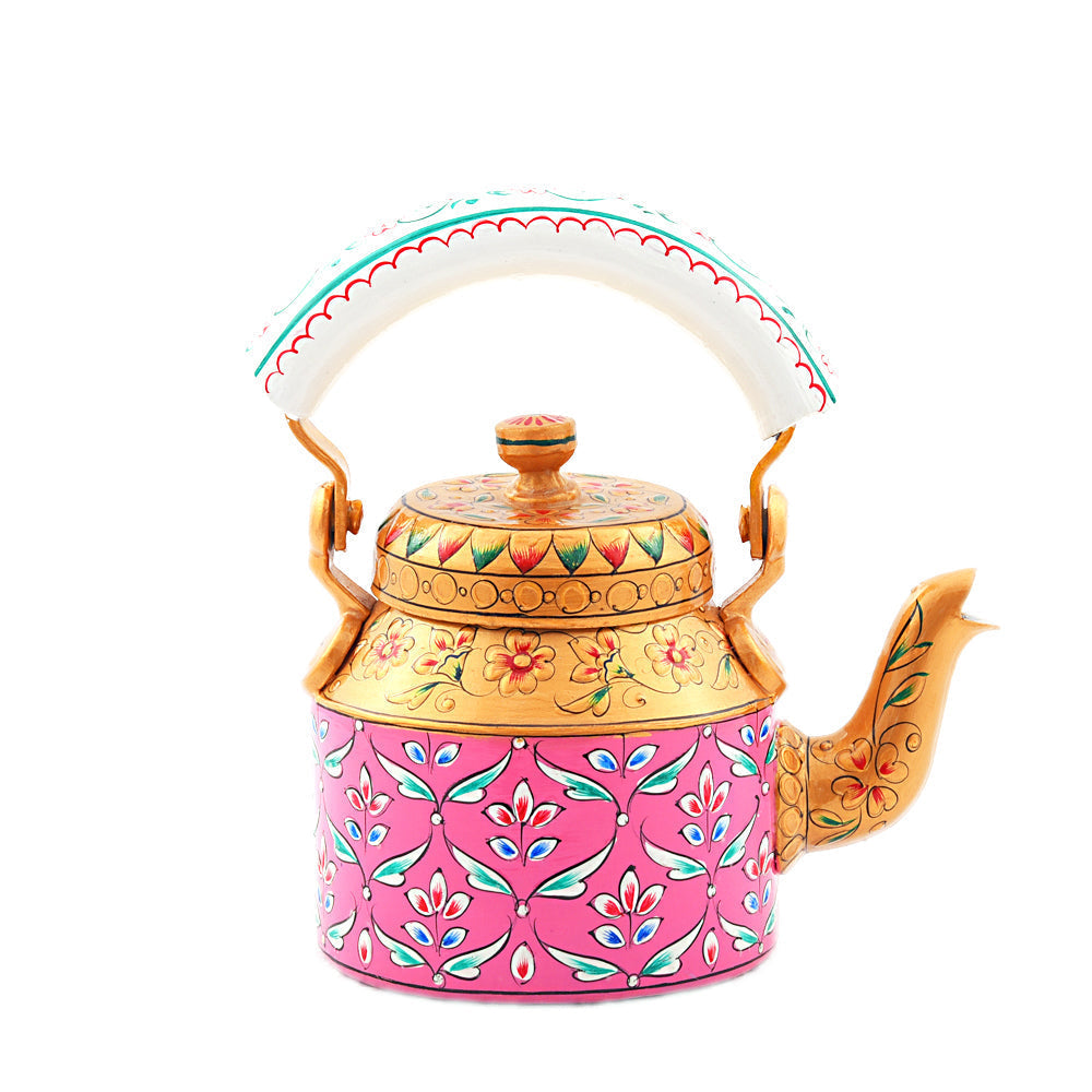 Hand Painted Kettle : Pink Petals