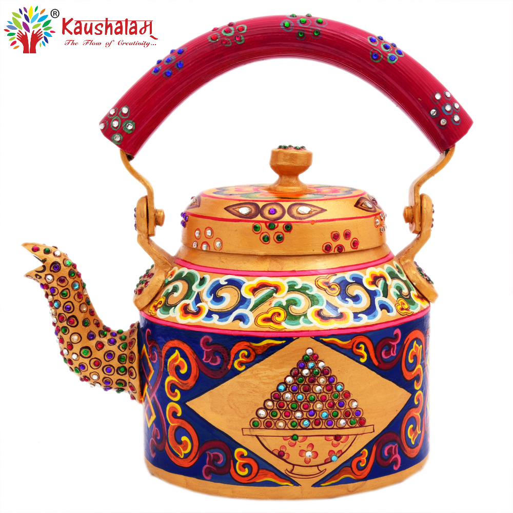 Hand Painted Tea Kettle :  Multicolor