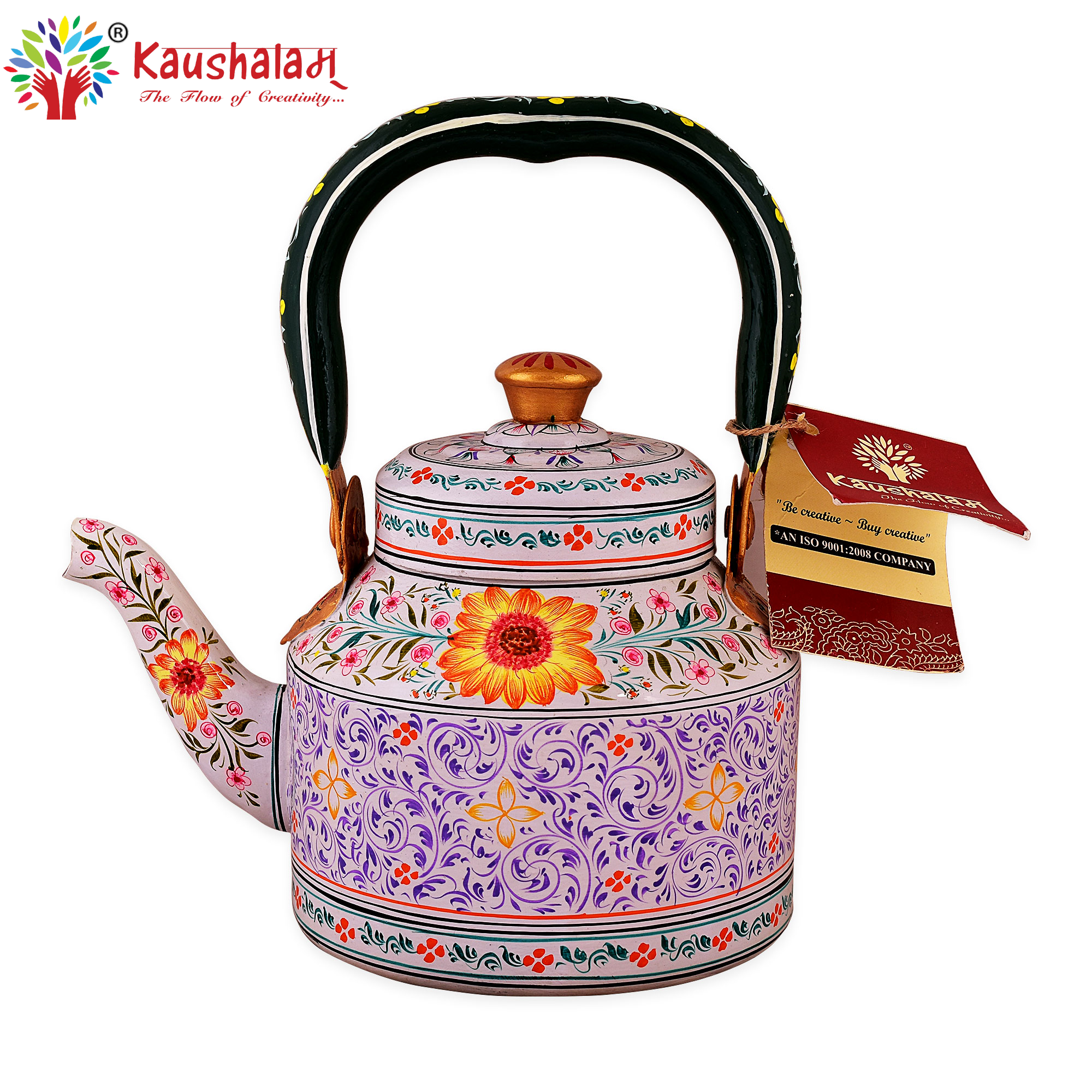 Hand painted Steel Induction Tea Kettle : Sun Flower