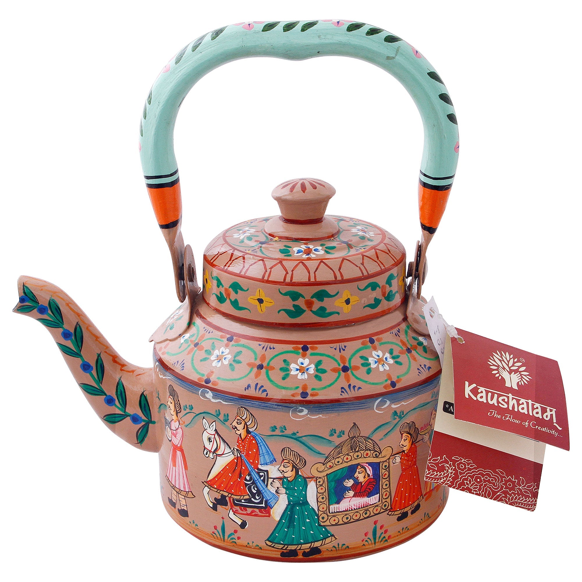 Hand Painted Tea Kettle : The Indian  Wedding