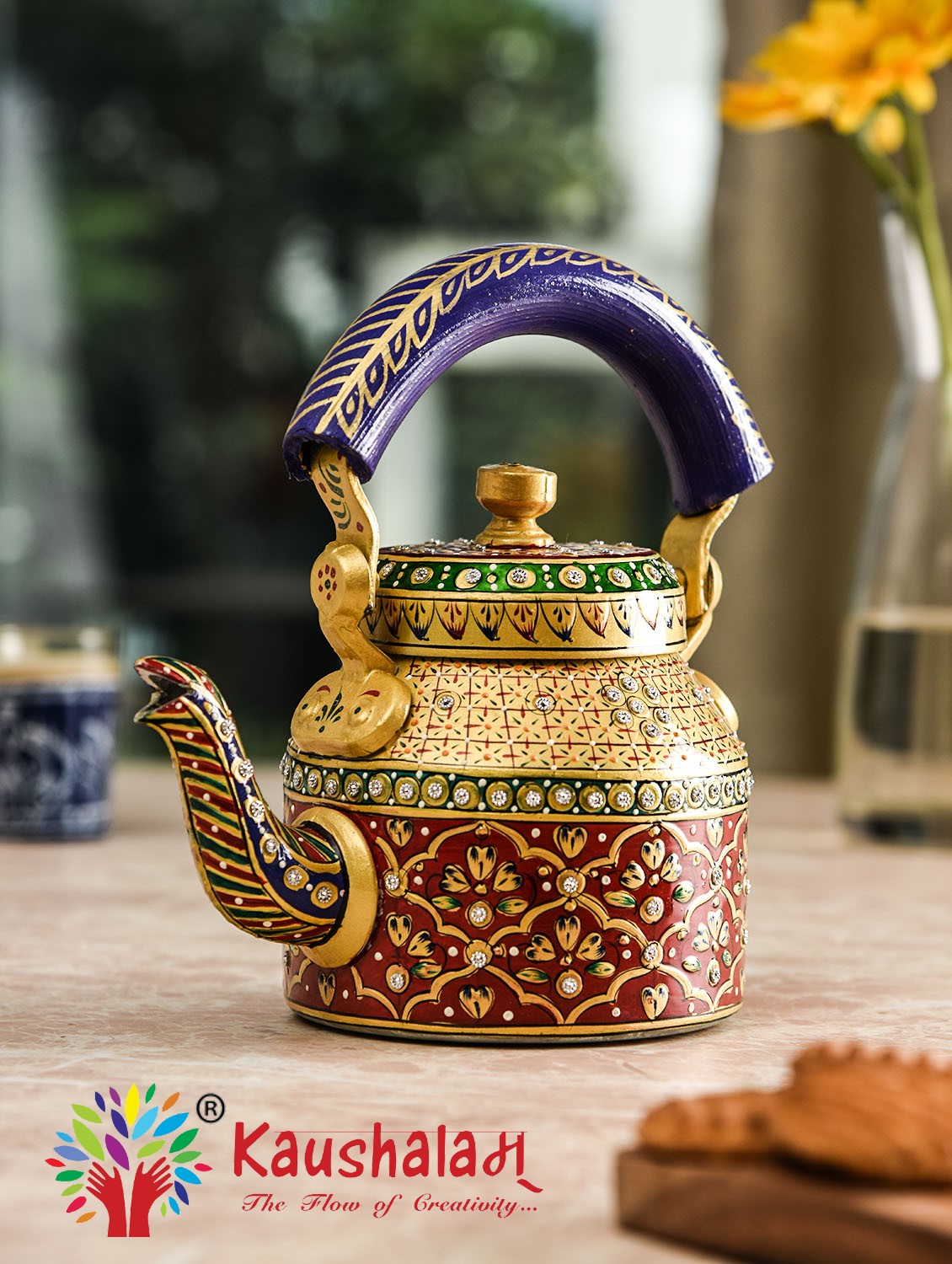 Painted Tea Kettle : Meraki, Traditional Hand Painted Tea Pot, Induction Tea Kettle