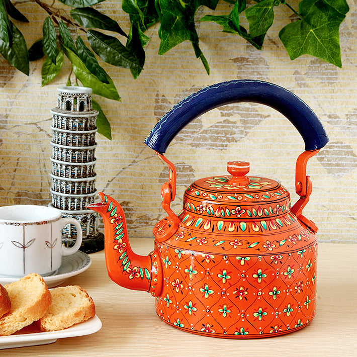 Hand Painted Kettle : Orange Delight