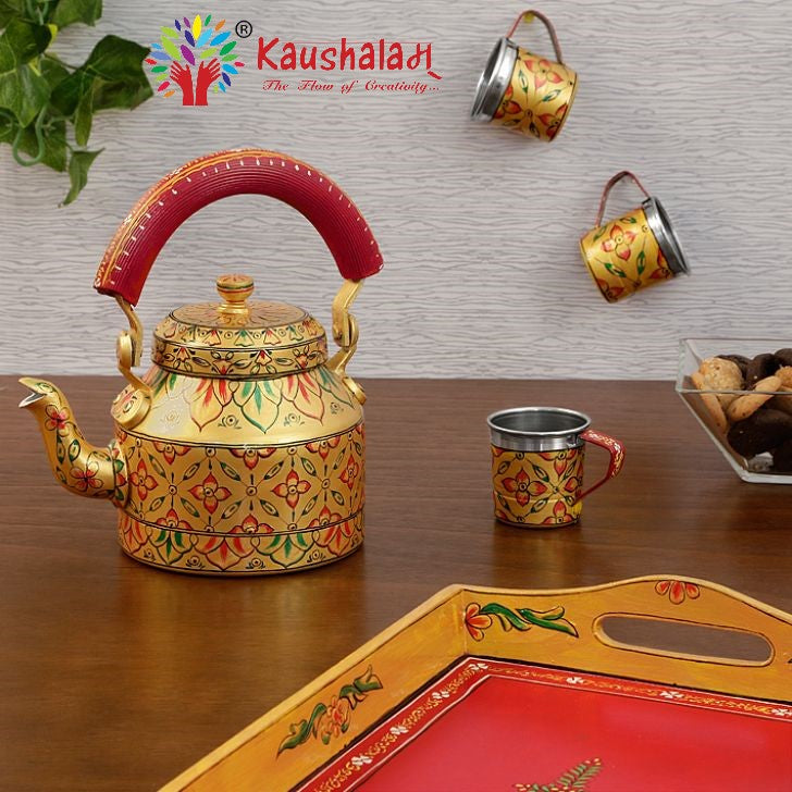 Hand Painted Kettle : Golden Glow