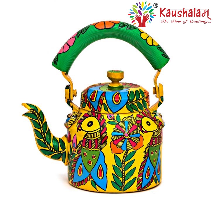 Hand Painted Kettle : Parrots